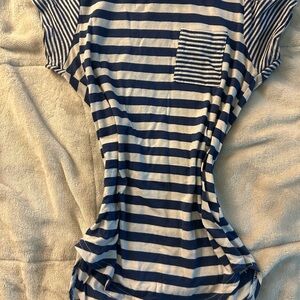 Striped Navy and White Women's Top